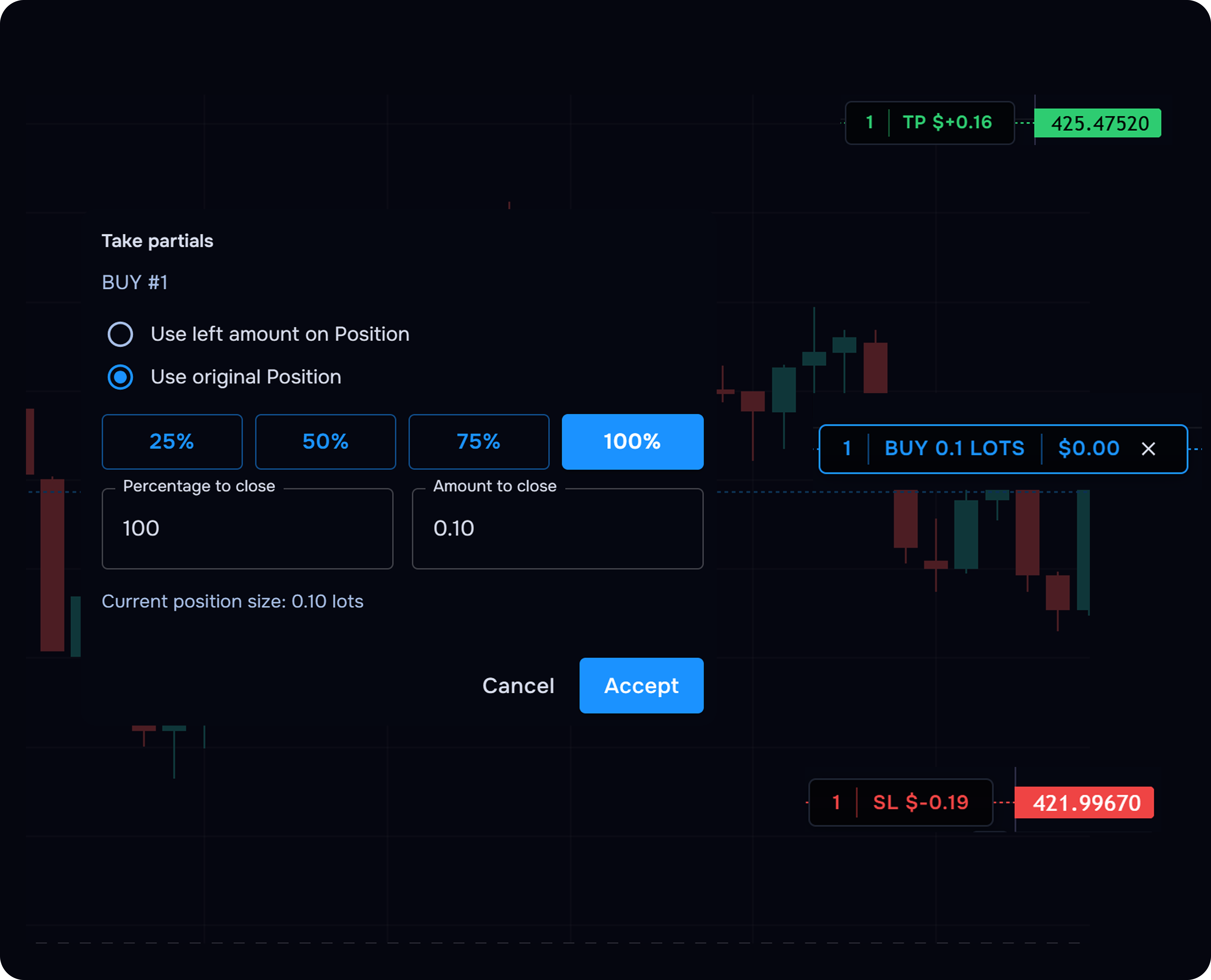 Trade execution example