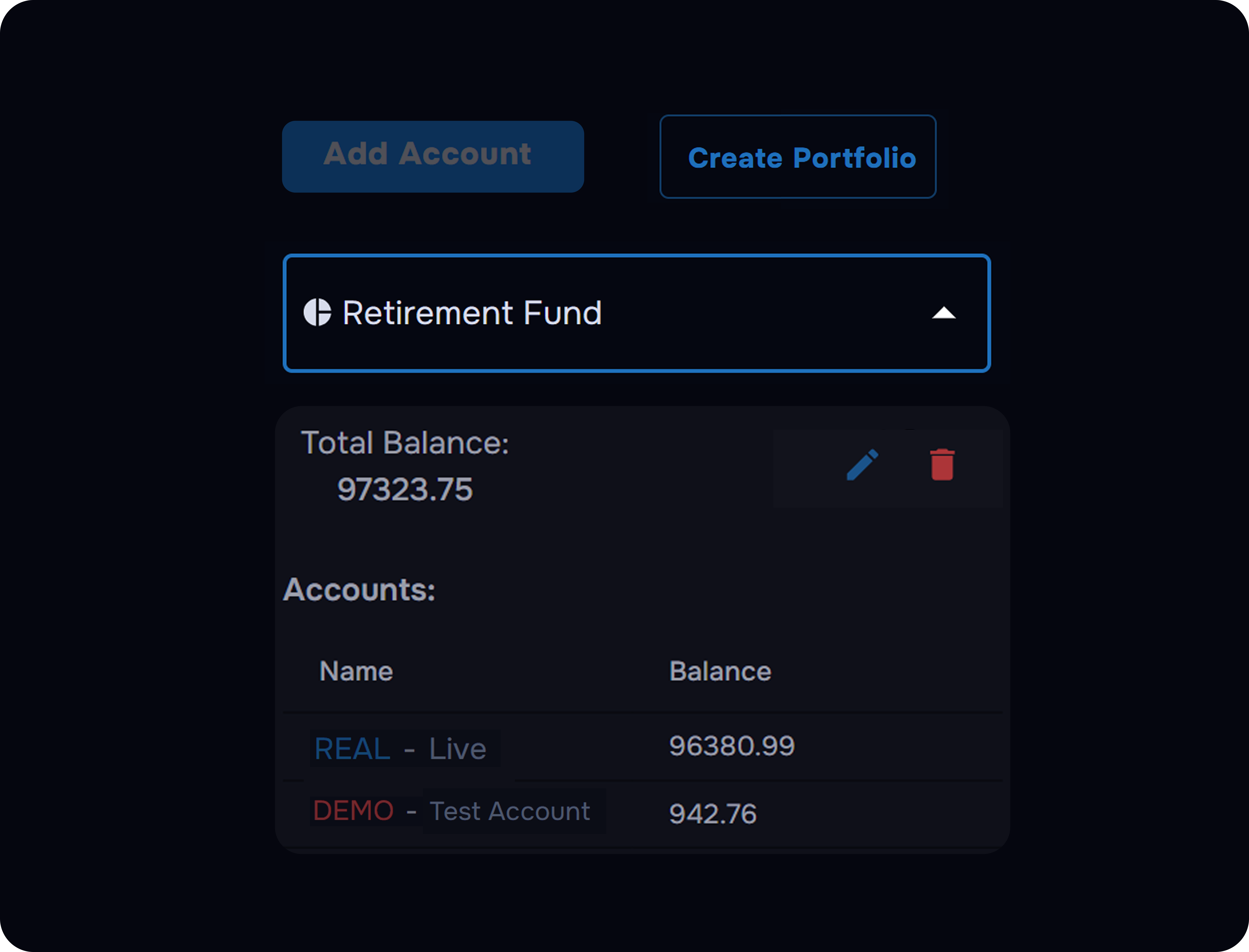 Trade Tracking View