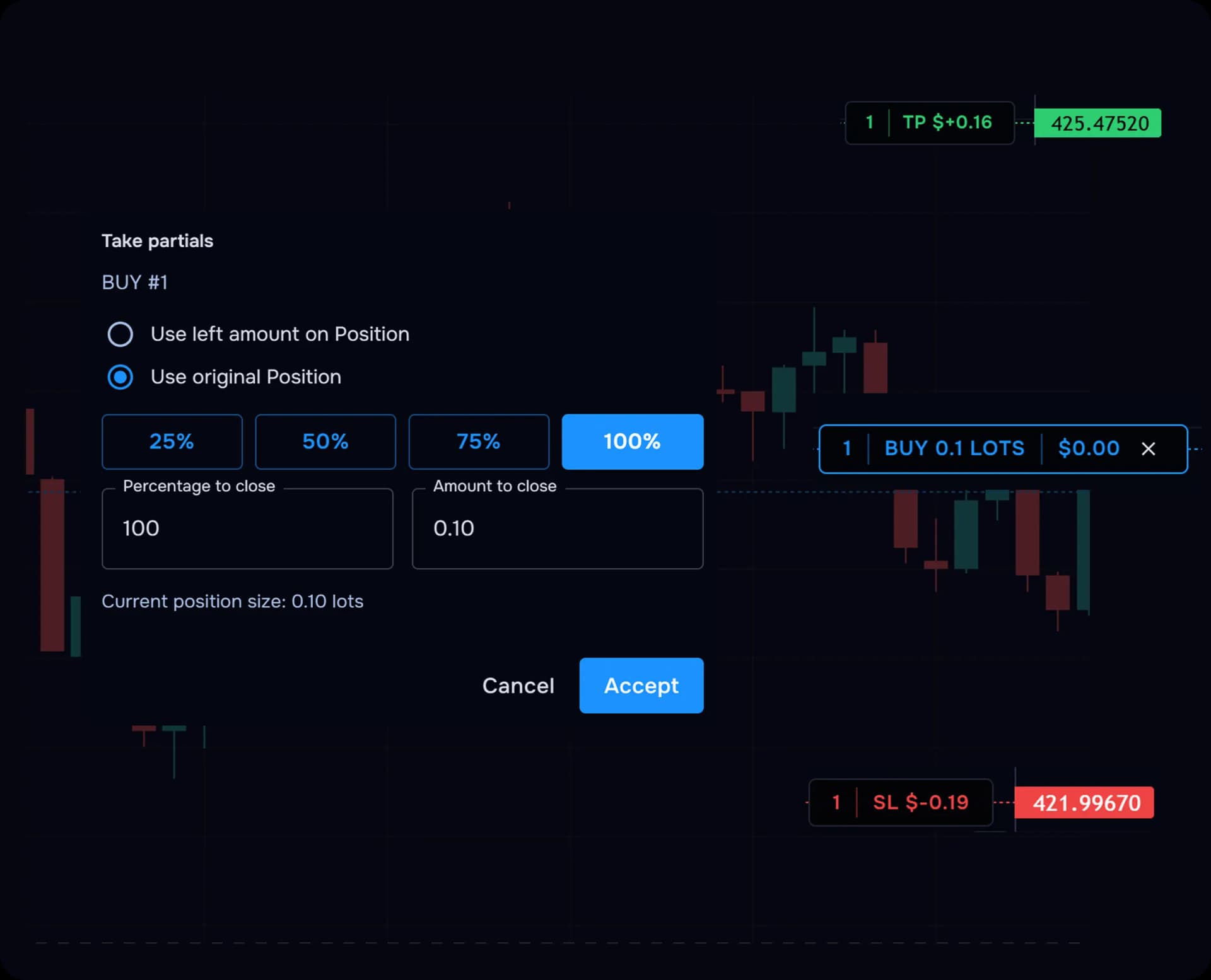 Trade execution example