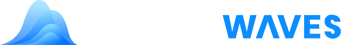 TraderWaves logo with white lettering