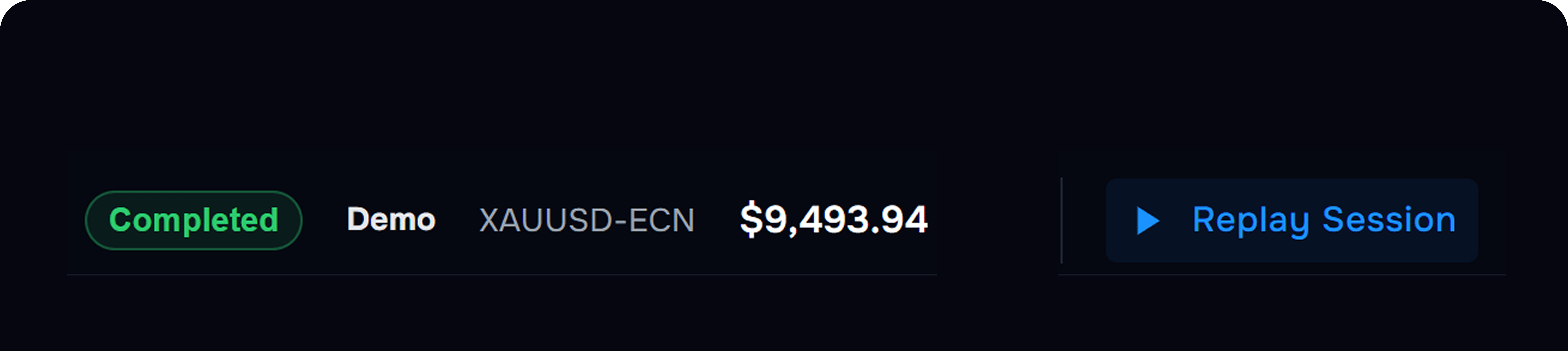 Market replay interface