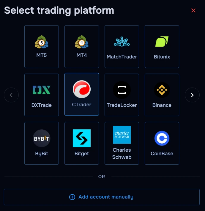 TraderWaves cTrader OAuth connection screen